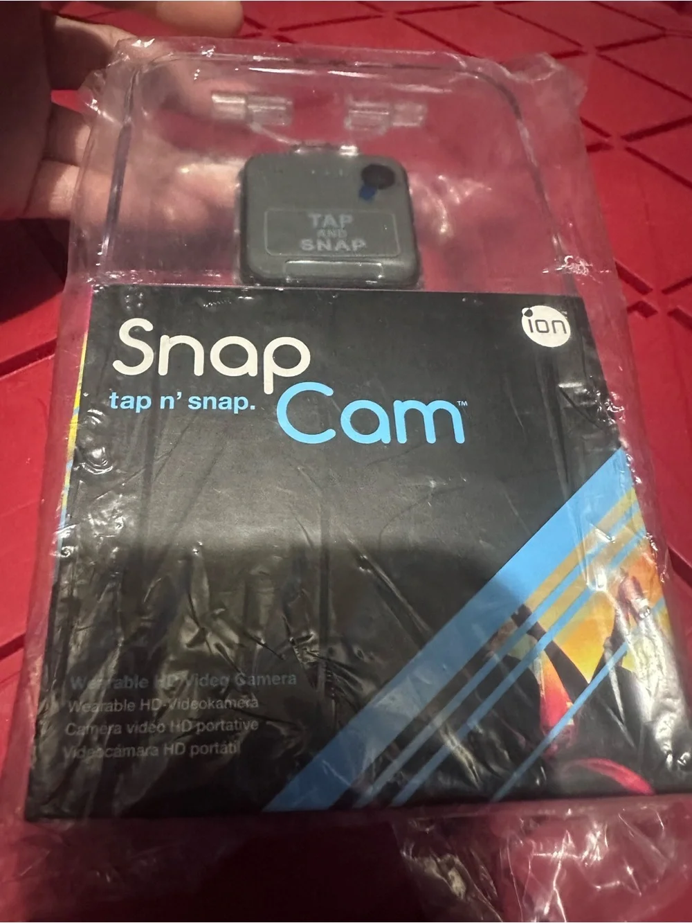 Snap Cam ✨🖤💙🤍 Ion Wearable Tap-and-Snap Camera - Black with Blue Accent